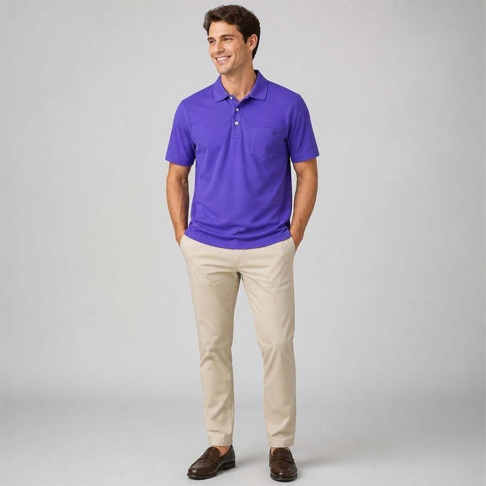 Brooks Brothers 346 Purple Polo Shirt Men's XL 100% Cotton